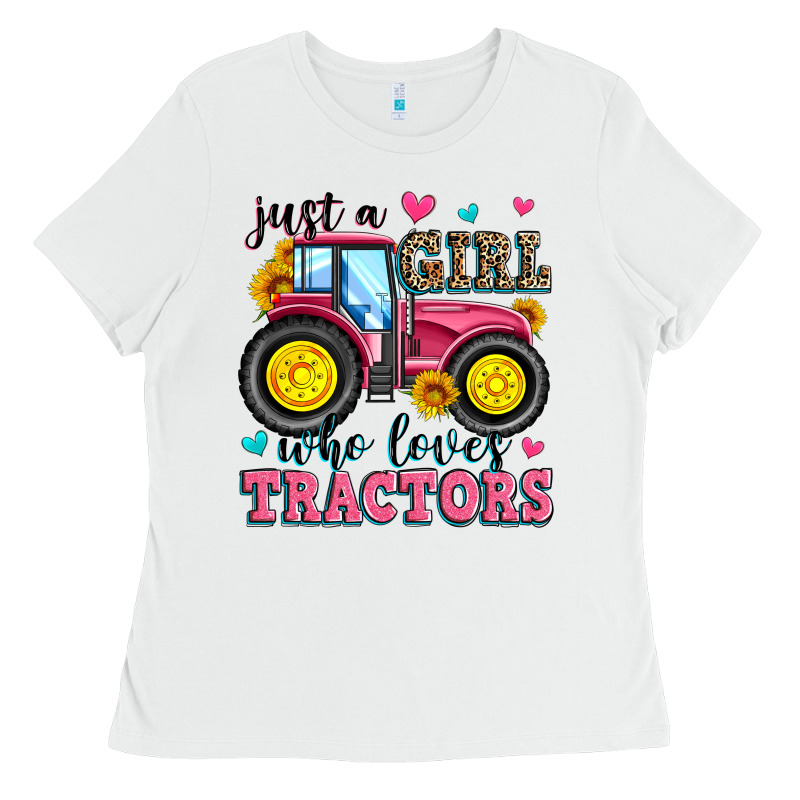 Just A Girl Who Loves Tractors Ladies Tee by Zillion Design Studio | Teevron
