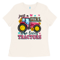 Bone just a girl who loves tractors Ladies Tee - Zillion Design Studio
