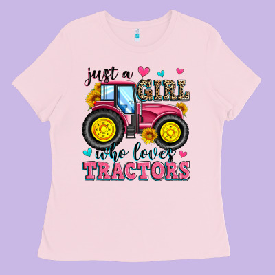 Just A Girl Who Loves Tractors Ladies Tee Designed By Zillion Design Studio