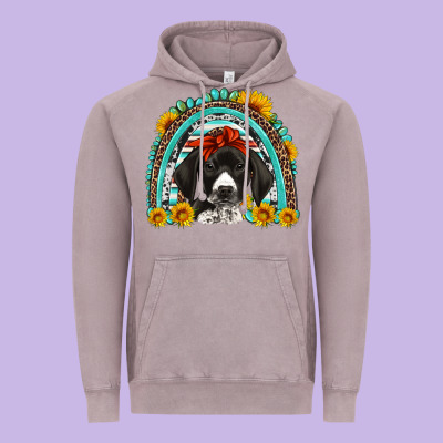 German Shorthaired Pointer Western Rainbow Vintage Hoodie Designed By Artiststas