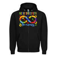 Black neurodiversity awareness Zipper Hoodie - LillyAllenDesigns