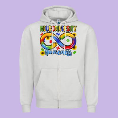 Neurodiversity Awareness Zipper Hoodie Designed By Lillyallendesigns