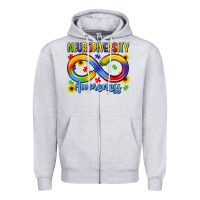 Heather Grey neurodiversity awareness Zipper Hoodie - LillyAllenDesigns