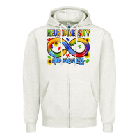 Oatmeal Heather neurodiversity awareness Zipper Hoodie - LillyAllenDesigns