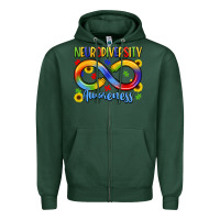 Sports Green neurodiversity awareness Zipper Hoodie - LillyAllenDesigns