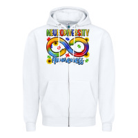 White neurodiversity awareness Zipper Hoodie - LillyAllenDesigns