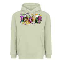 Matcha mardi gras teacher Heavyweight Hoodie - texasbilliewilder