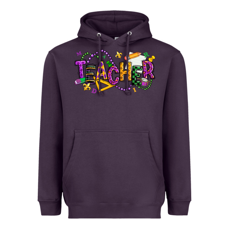 Mardi Gras Teacher Heavyweight Hoodie by texasbilliewilder | Teevron