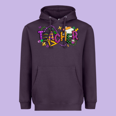 Mardi Gras Teacher Heavyweight Hoodie Designed By Texasbilliewilder