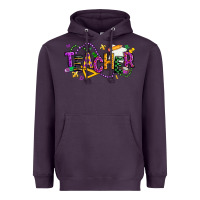 Plum mardi gras teacher Heavyweight Hoodie - texasbilliewilder