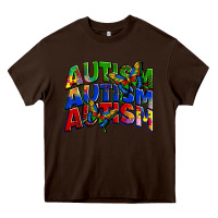 Chocolate Brown autism autism autism Heavy Core Tee - Zillion Design Studio