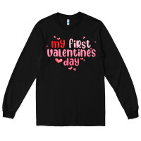 Black my first valentines day Long Sleeve Tee - MaliasSmallBusiness