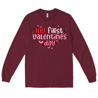 Burgundy my first valentines day Long Sleeve Tee - MaliasSmallBusiness