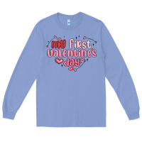 Colony Blue my first valentines day Long Sleeve Tee - MaliasSmallBusiness