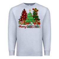 Heather Grey merry christmas trees Premium Sweatshirt - NancyCooperArtShop