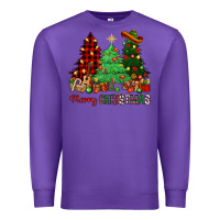 Purple merry christmas trees Premium Sweatshirt - NancyCooperArtShop