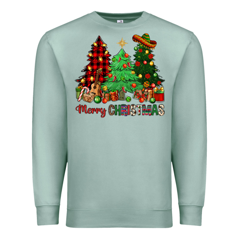 Merry Christmas Trees Premium Sweatshirt by NancyCooperArtShop | Teevron