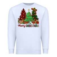 White merry christmas trees Premium Sweatshirt - NancyCooperArtShop
