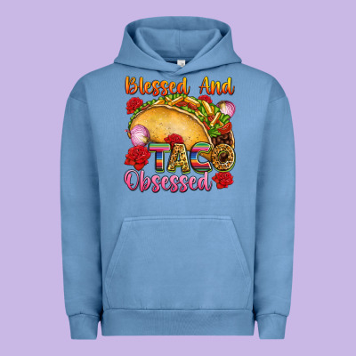 Blessed And Taco Obsessed Mexico Urban Hoodie Designed By Fadigitalartstudio