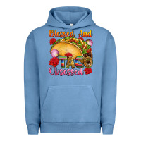 Pigment Pebble Blue Blessed and taco obsessed Mexico Urban Hoodie - FaDigitalArtStudio