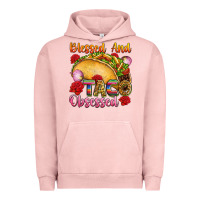 Pigment Salmon Blessed and taco obsessed Mexico Urban Hoodie - FaDigitalArtStudio