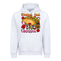 White Blessed and taco obsessed Mexico Urban Hoodie - FaDigitalArtStudio