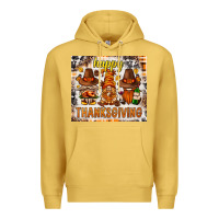 Antique Gold Happy Thanksgiving gnomes Premium Hoodie - NancyCooperArtShop