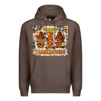 Coffee Happy Thanksgiving gnomes Premium Hoodie - NancyCooperArtShop