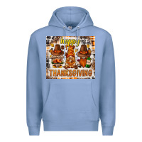 Colony Blue Happy Thanksgiving gnomes Premium Hoodie - NancyCooperArtShop