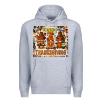 Heather Grey Happy Thanksgiving gnomes Premium Hoodie - NancyCooperArtShop
