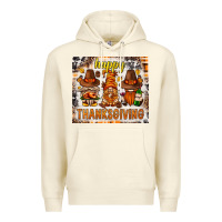 Sandshell Happy Thanksgiving gnomes Premium Hoodie - NancyCooperArtShop