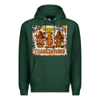 Sports Green Happy Thanksgiving gnomes Premium Hoodie - NancyCooperArtShop