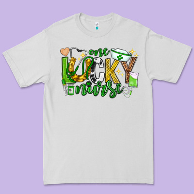 St Patricks Day One Lucky Nurse Premium Tee Designed By Neo Western