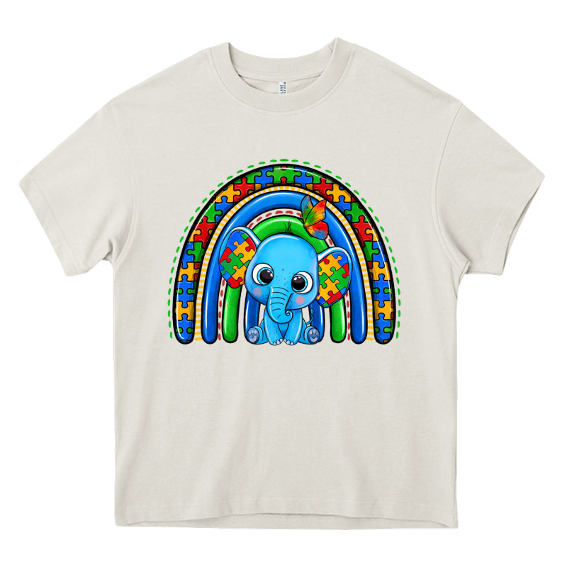 Autism Elephant Rainbow Heavy Core Tee by Zillion Design Studio | Teevron
