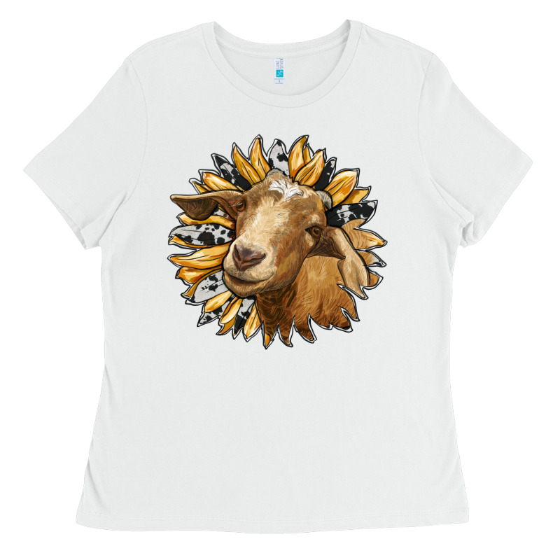 Sunflower With Goat Ladies Tee by RanaPortraitStore | Teevron
