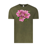 Vintage Olive Wild Prairie Rose Illustrations Vintage Tee - LillyAllenDesigns