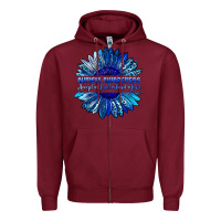 Burgundy autism awareness accept understand love blue Zipper Hoodie - LillyAllenDesigns