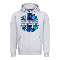 Heather Grey autism awareness accept understand love blue Zipper Hoodie - LillyAllenDesigns