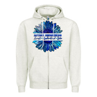 Oatmeal Heather autism awareness accept understand love blue Zipper Hoodie - LillyAllenDesigns