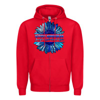 Red autism awareness accept understand love blue Zipper Hoodie - LillyAllenDesigns