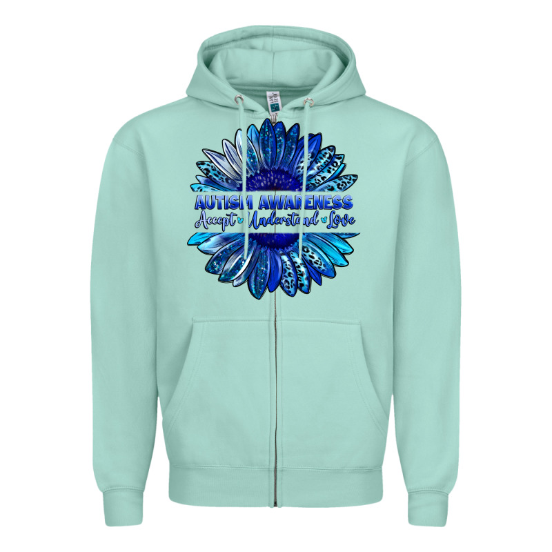 Autism Awareness Accept Understand Love Blue Zipper Hoodie by LillyAllenDesigns | Teevron