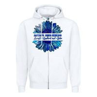 White autism awareness accept understand love blue Zipper Hoodie - LillyAllenDesigns