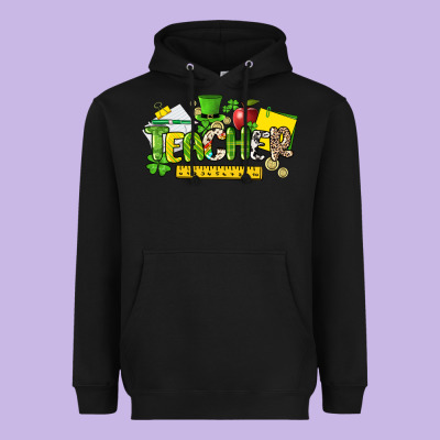 Teacher St. Patricks Day Heavyweight Hoodie Designed By Nancycooperartshop