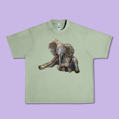 Baby Elephant Urban Heavy Tee Designed By Lillyallendesigns
