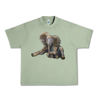 Oil Green Baby Elephant Urban Heavy Tee - LillyAllenDesigns