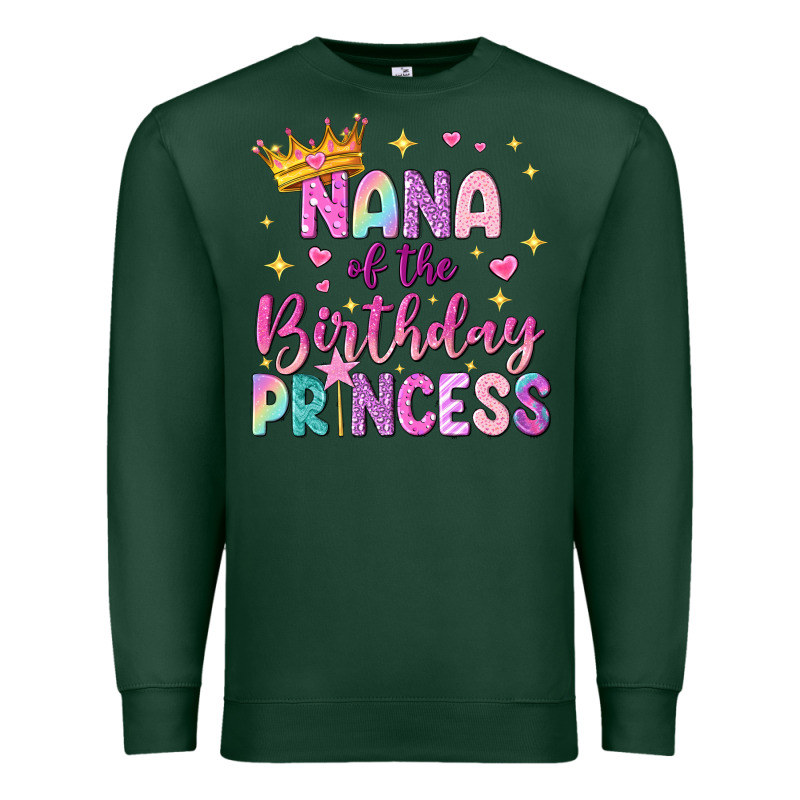 Nana Of The Birthday Princess Premium Sweatshirt by NancyCooperArtShop | Teevron