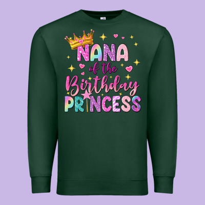 Nana Of The Birthday Princess Premium Sweatshirt Designed By Nancycooperartshop