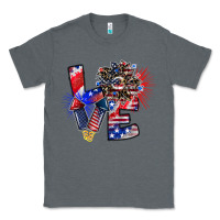 Charcoal Heather patriotic Love Classic Tee - CowhideDigitalArt