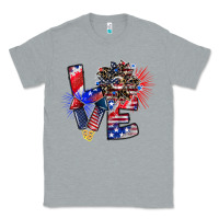 Heather Grey patriotic Love Classic Tee - CowhideDigitalArt