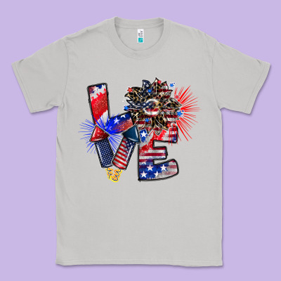 Patriotic Love Classic Tee Designed By Cowhidedigitalart